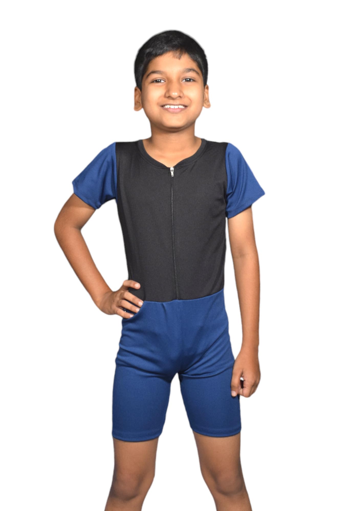 Aqua Holic Swimming Kit with 1 Printed Swimming Half Suit| Costume | with 1 Anti Fog Swimming Goggles, Swimming Cap,1 Nose Clip, 2 Ear Plugs,1 Swimming Ring(Tube) for Boys Multicolour