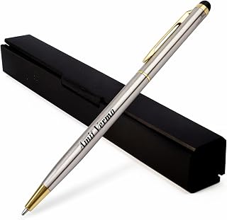 MANAMA™ Premium Twist-Action Metal Ballpoint Pen With Custome Name Engraved | Personalized Pen With Gift Box | Ideal For C... Price In India