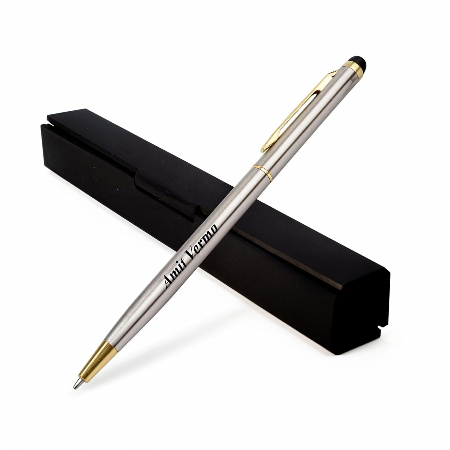 MANAMA™ Premium Twist-Action Metal Ballpoint Pen With Custome Name Engraved | Personalized Pen With Gift Box | Ideal For Corporate Gifts, Business Professionals & Employees (Blue Ink)