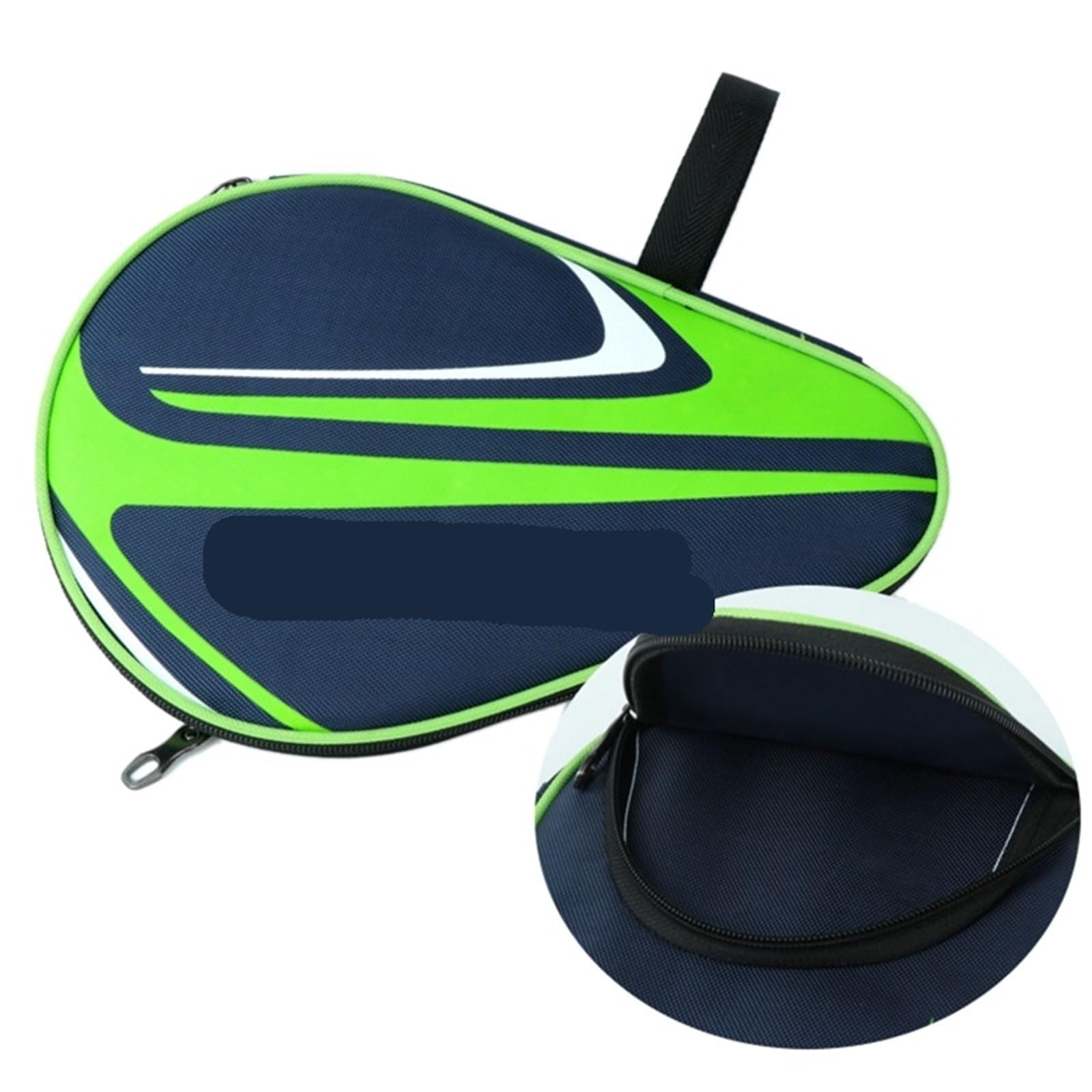 Tischtennisschlägertasche Tischtennisschläger for Hülle, schützendes Reißverschlussgehäuse for Ping-Paddel-Abdeckung, Schlägertasche, wasserdichte Tasche Doppelter Tischtennissack(Black Green)