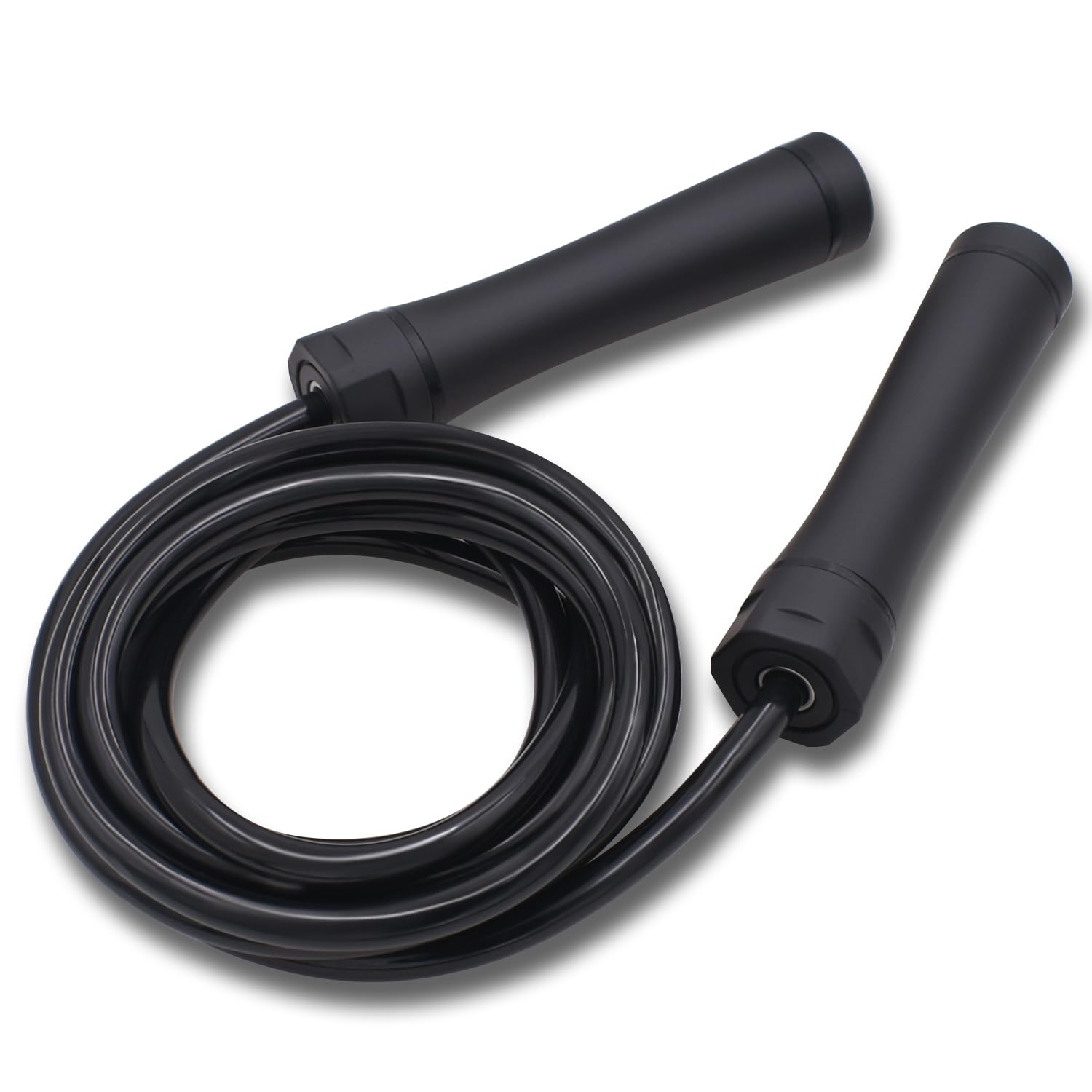 縄跳び トレーニング用 大人用 なわとび ヘビー 直径1cm ボクシング 全長3m ダイエット (ブラック-ALL BLACK)
