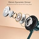 pTron Tangent Rush w/ 50Hrs Playtime, Pristine Sound, Dual-Device Pairing, Bluetooth 5.4 Wireless in-Ear Earphones with Mic, Voice Assistant, Type-C Fast Charging & IPX5 Water Resistant (Forest Green) gallery image
