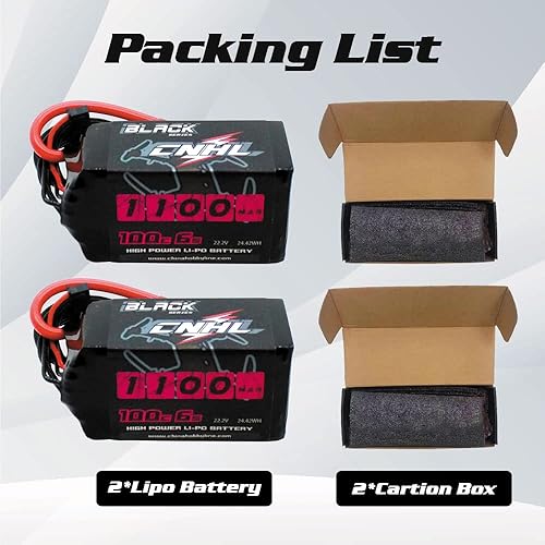Miniatura 6 de CNHL Black Series 1300mAh 6S Lipo Batería 22.2V 100C (Burst 200C) con XT60 para FPV Racing RC Quadcopter Helicóptero Avión Multimotor Hobby DIY