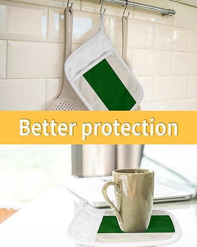 Miniatura 7 de Juego de 2 agarraderas de tela de toalla para cocina, antideslizantes y aislantes de calor, juego de agarraderas de tela de toalla con bolsillo,