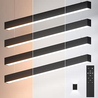 4FT LED Linear Lights with Remote 60W Up and 12W Down Light,4Pack