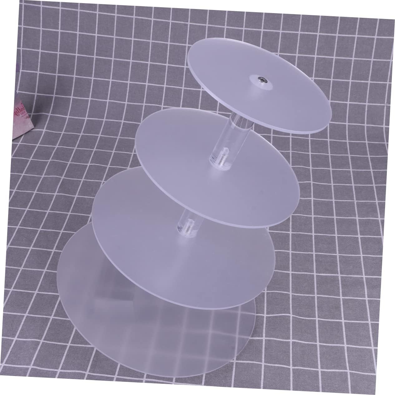 Acrylic Cake Display Stand Round Cake Cupcake Stand Decorative Holder Detachable for Wedding