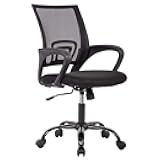 BestOffice Office Chair Ergonomic Cheap Desk Chair Mesh Computer Chair Lumbar Support Modern Executive Adjustable Stool Rolling Swivel Chair for Back Pain (Black)