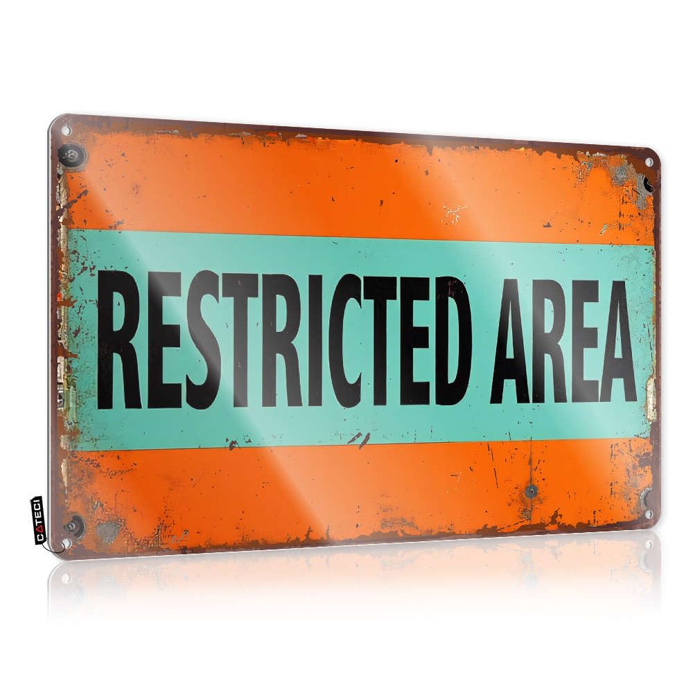 Bedroom Door Decor Restricted Area Tin Sign Hot Beer Tin Sign Vintage Coffee Sign(30X40CM)