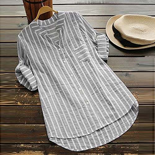Blusa feminina de linho de manga curta para mulheres, plus size, para festa, ultramacia, solta, casu