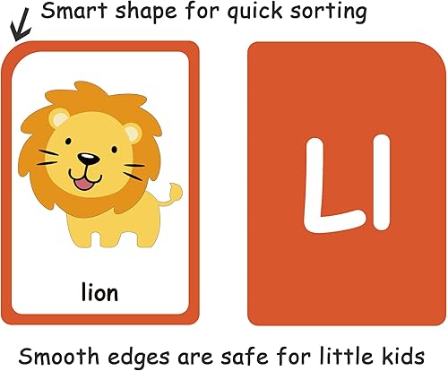 Miniatura 4 de ZazzyKid Tarjetas didácticas para el aprendizaje de los niños pequeños: 54 tarjetas de doble cara para alfabetos, números, colores, formas -