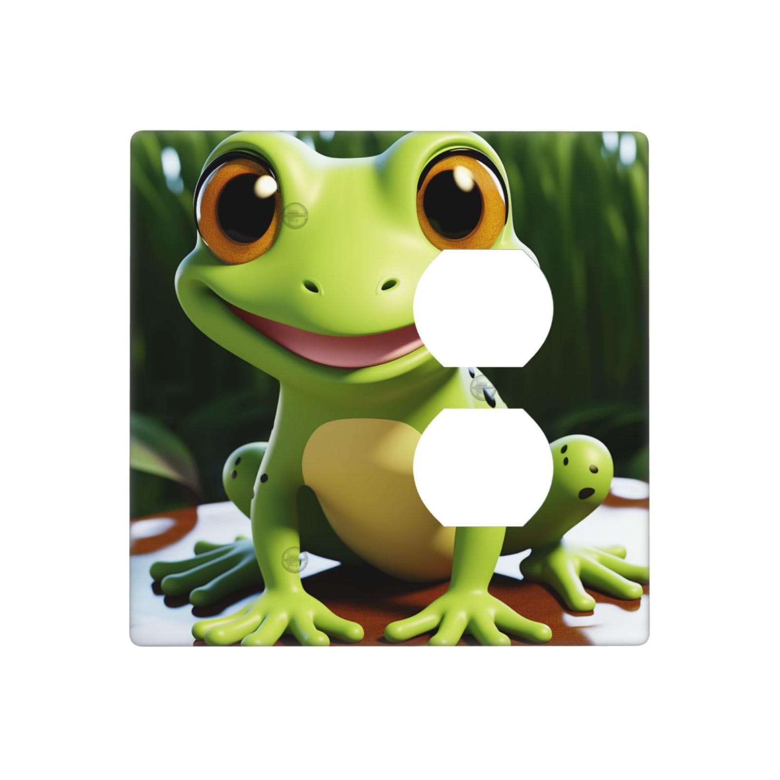 Kloph Style R Decorator Wall Plate 2 Gang Light Switch Covers Cute Frog Wallplate Double Toggle Switch Plate Mid-Size Electrical Outlet Covers Decorative Wall Switch Plate Cover