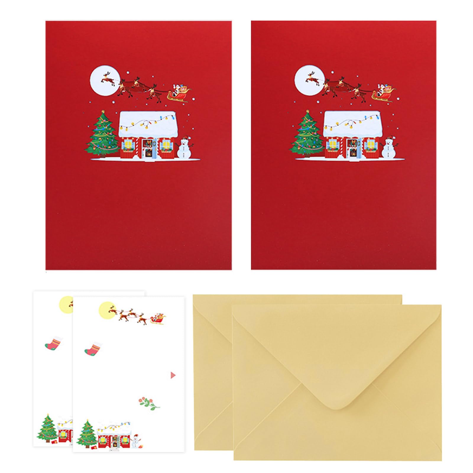 Kalttoy Christmas Tree Foldable Card Holiday 3D Christmas Home Paper Card Memorable Greeting for Family Unique Holiday