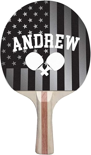 Infusion Pala de ping pong con diseño de color negro, blanco y negro, impresión directa de 5 capas premium en raqueta de tenis de mesa