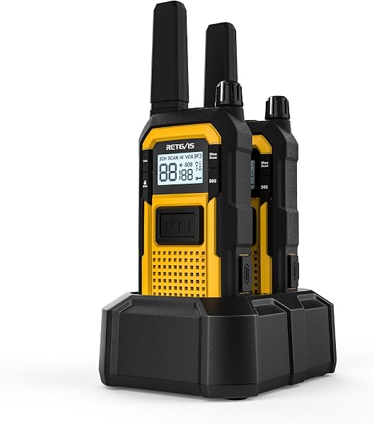 Retevis RB648 Rugged Walkie Talkies for Adults, Waterproof Two Way Radio IP67,MIL-STD-810H, Drop Dustproof USB-C, 2000mAh, Vibration Emergency Walkie Talkies for Harshest Outdoor(2 Pack, Yellow) - 1