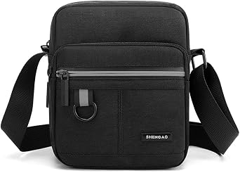 Small Canvas Crossbody Bag for Men,Small Shoulder Bag, Mini Messenger Bag for Cell Phone, Portable mobile phone coin bag