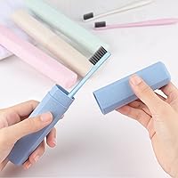 Vista 3 de Hooqict Paquete de 4 fundas de viaje para cepillo de dientes, soporte portátil para cepillo de dientes, contenedor de cepillo de dientes