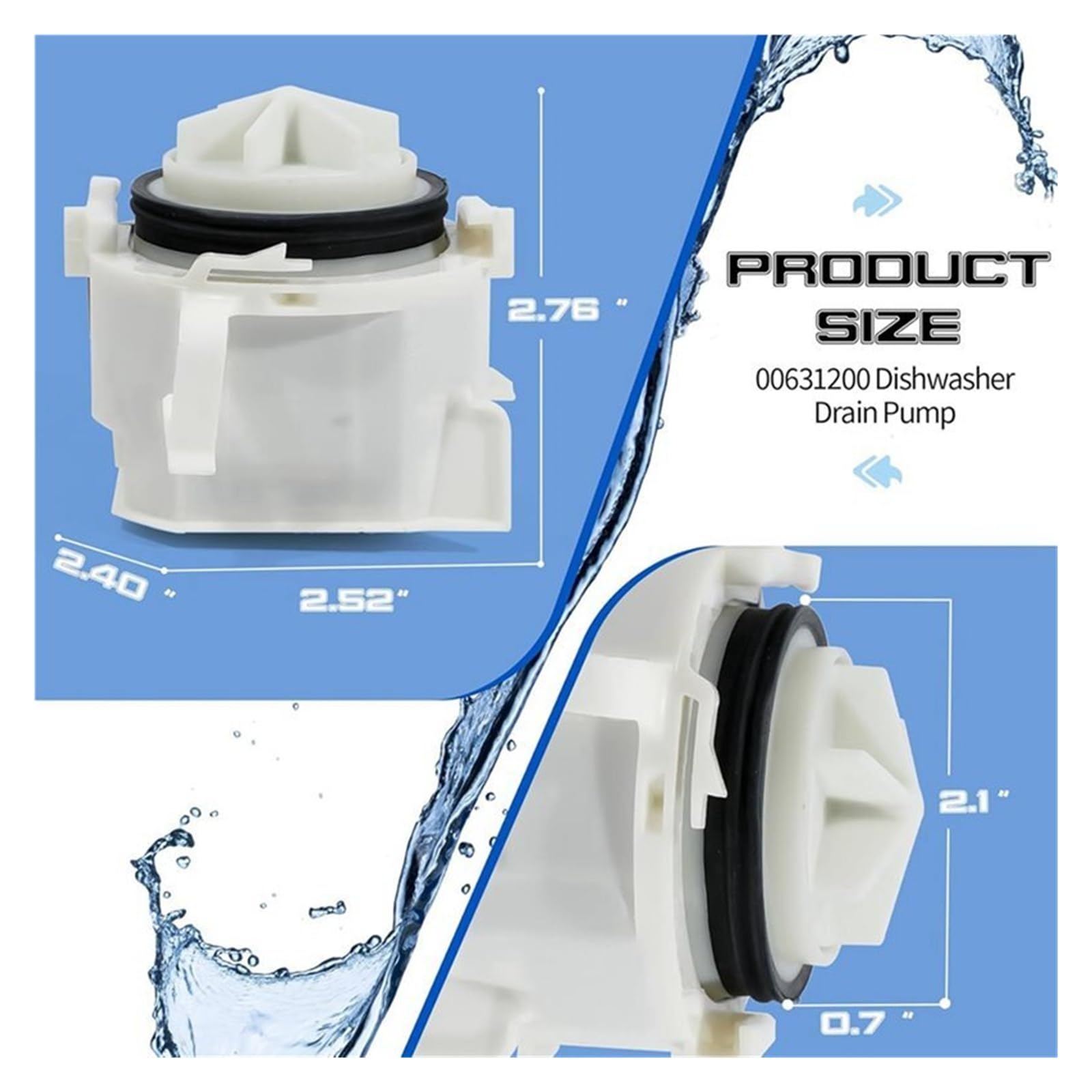 Compatible Con El Conjunto De Motor De La Bomba De Desagüe Del Lavavajillas A99G-10X 00631200. Pieza De Repuesto For La Bomba De Desagüe Del Lavavajillas: PS11704799 AP5972147.