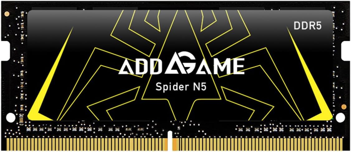 addlink AddGame Spider N5 DDR5 RAM 16GB Gaming 5600MHz 262-Pin, CL46 1.1V Intel XMP 2.0, SO-DIMM, Compatible Laptop Computer Memory (AG16GB56C46N5S)