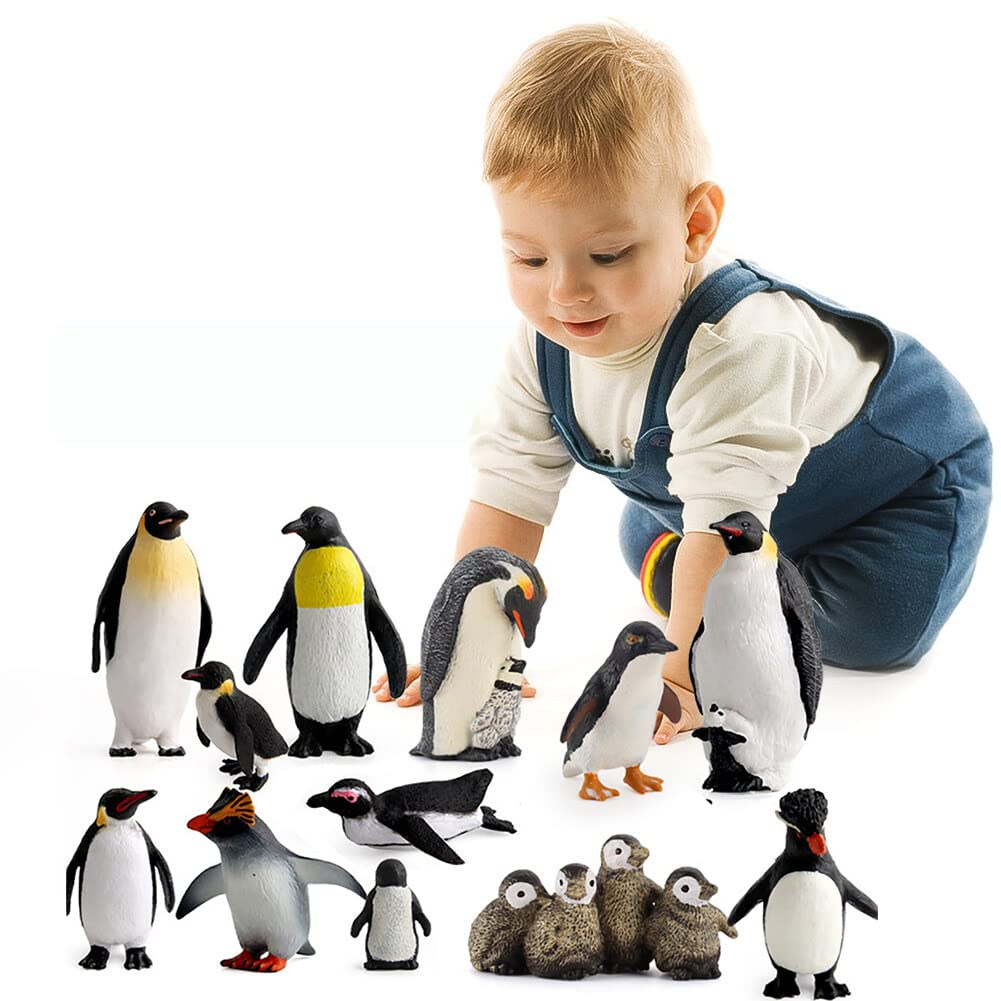 12 Stück Pinguin-Figuren Set – Realistische Spielzeug-Pinguine Für Kinder, Lernspielzeug Ab 5 Jahren