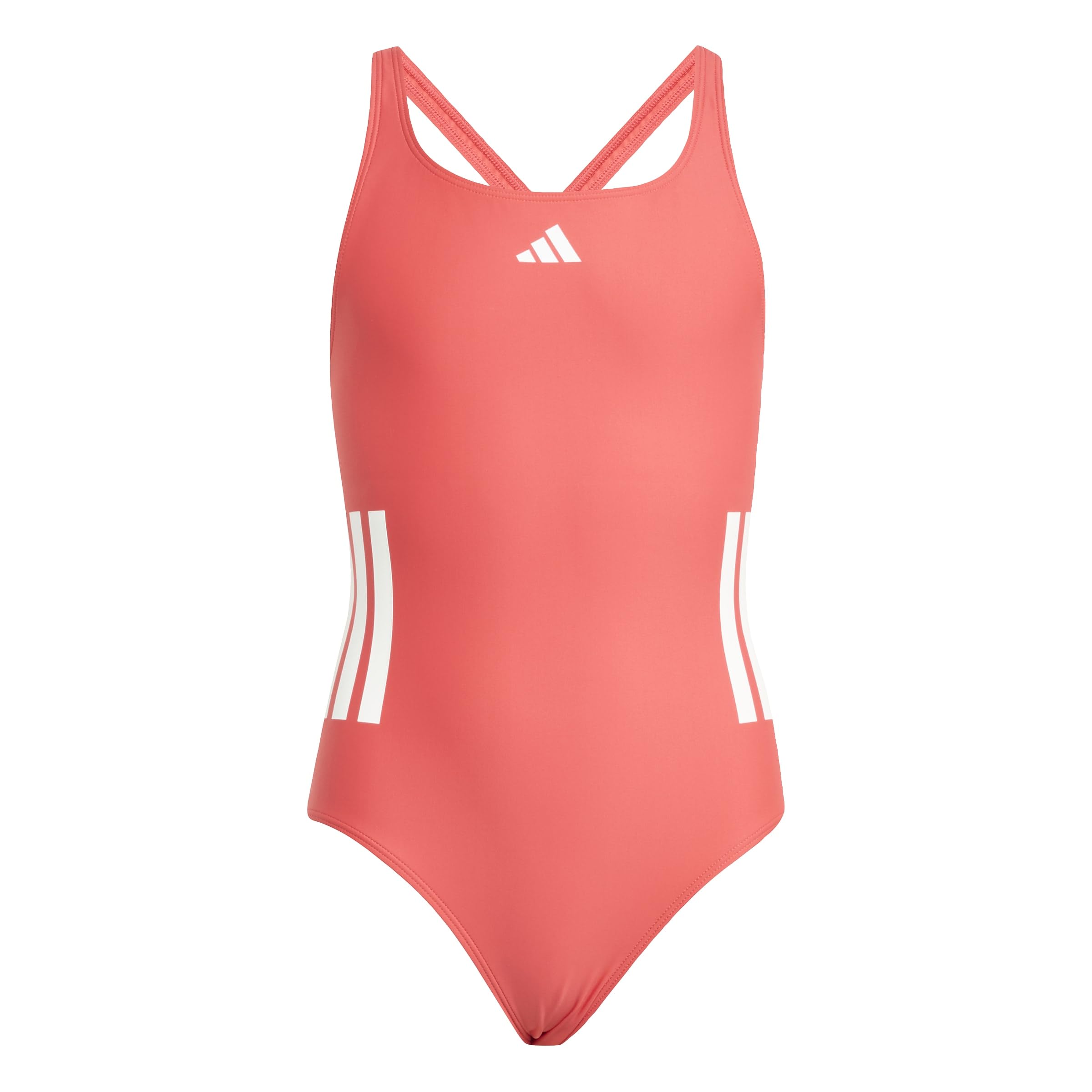 Adidas Bambine e Ragazze 3-​Stripes C-​Back Swimsuit Kids, Semi Lucid Red/​White, 7-​8 Years