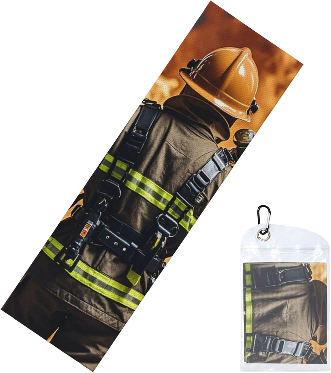 Cooling Towel (40″x12″) Ice Towels Firefighter Fireman Flame for Neck Microfiber Cold Towel for Workout Soft Breathable Stay Cool Rags for Yoga Golf Gym Fitness