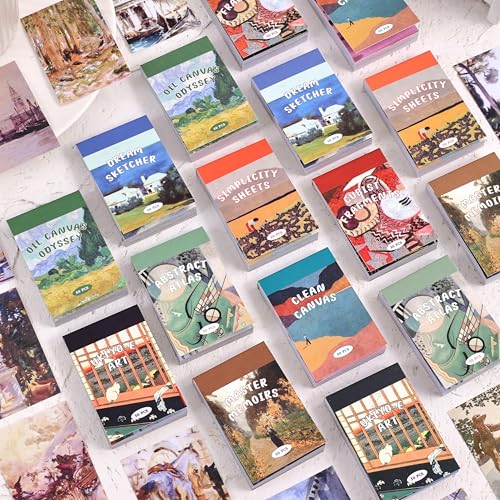 Image of 9 Sets 450 Sheets Washi Stickers for Journaling, Art Painting Drawing Themed Stickers Vintage Aesthetic Scrapbook Sticker Set for Bullet Journal Art Diary Card Craft Gifts Planner Notebook