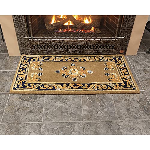 Minuteman International Cocoa Jardin Wool Hearth Rug, Rectangular #TOP1