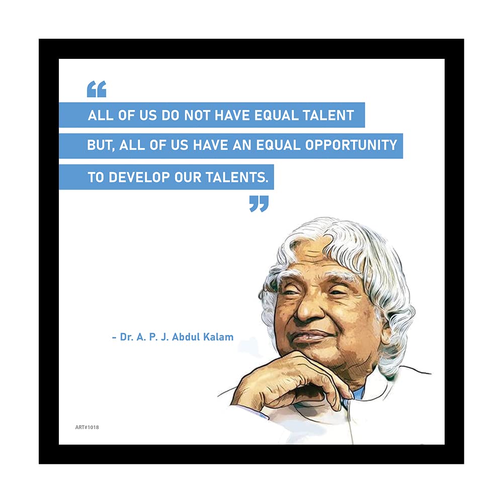 ADROS Motivational Quotes/Great Saying by Indian Legends Photo Frame With Poster For Office Wall, Study Room, Workplace, Restaurant (Dr. A P J Abdul Kalam-1)