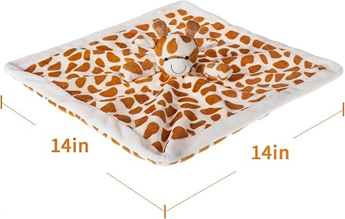 Miniatura 8 de Apricot Lamb Manta de seguridad de lujo para acurrucarse con diseño de jirafa con lindos animales de peluche, manta de personaje para el cuarto del