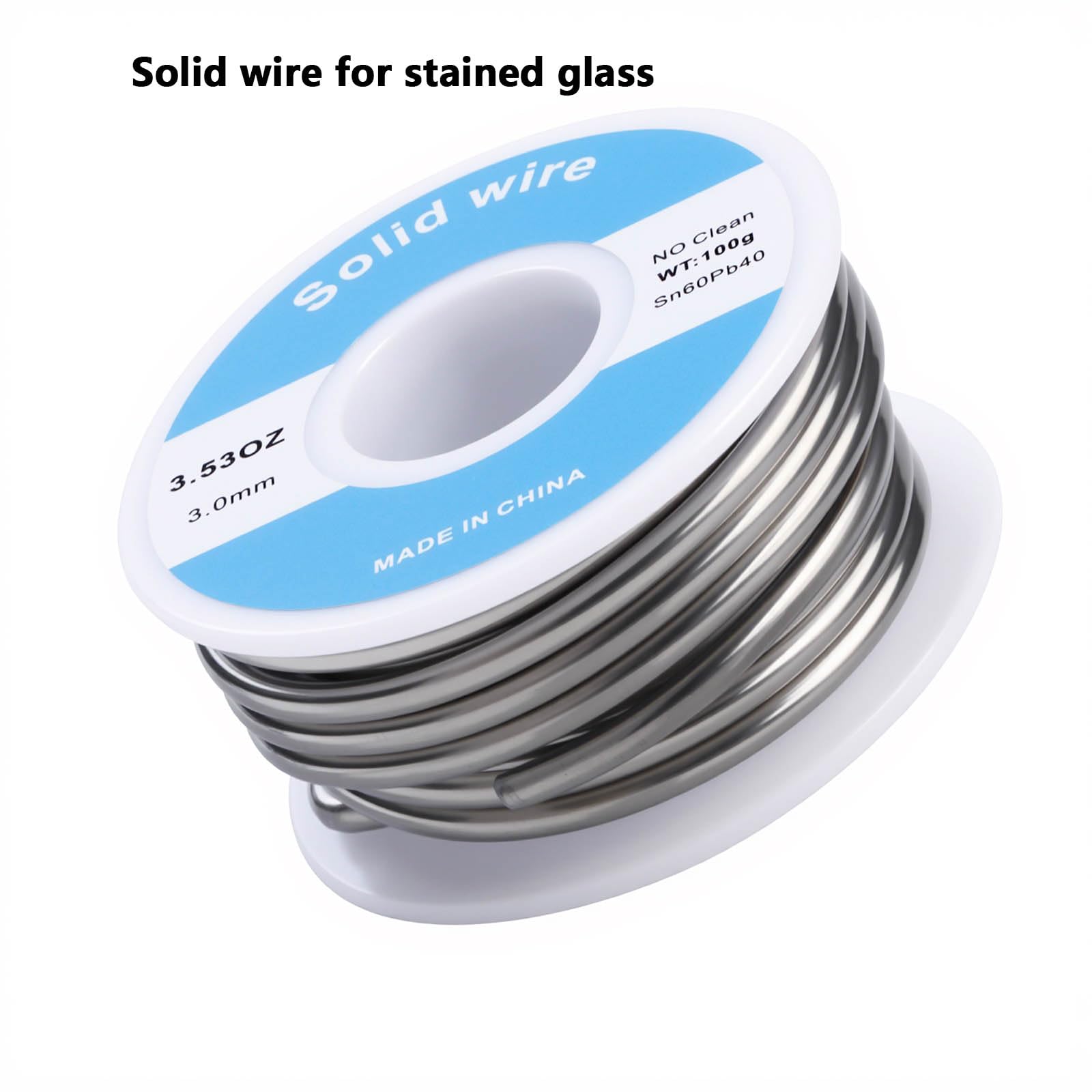 Lötdraht, massiver Kern, 60/40, 3 mm, für Buntglas, 100 g