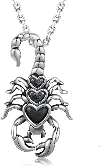 Scorpion Pendant Necklace 925 Sterling Silver Scorpio Zodiac Constellation Jewelry Gifts for Women