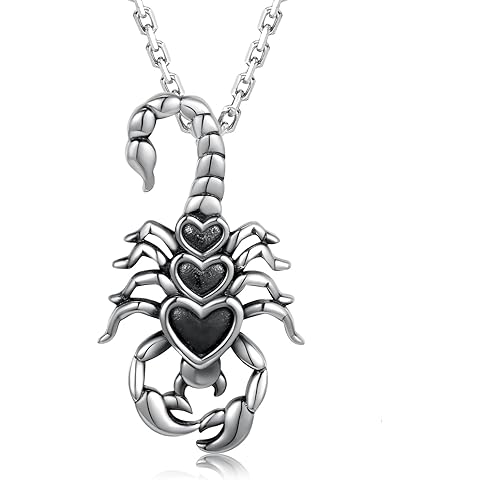 Scorpion Pendant Necklace 925 Sterling Silver Scorpio Zodiac Constellation Jewelry ...
