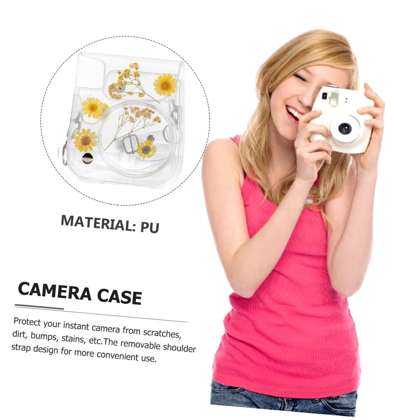 HOMSFOU 1pezzi Custodia Pvc Per Fotocamera Istantanea Resistente Design Protezione e Urti Per Della Fotografia