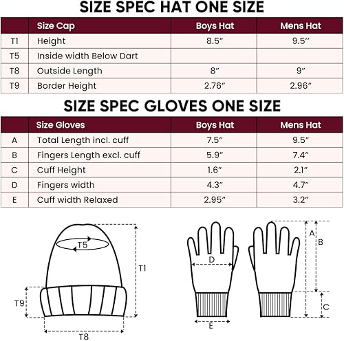 Miniatura 7 de Ultra Game Gorro de invierno de punto súper suave oficial de la NFL con guantes extra cálidos para pantalla táctil