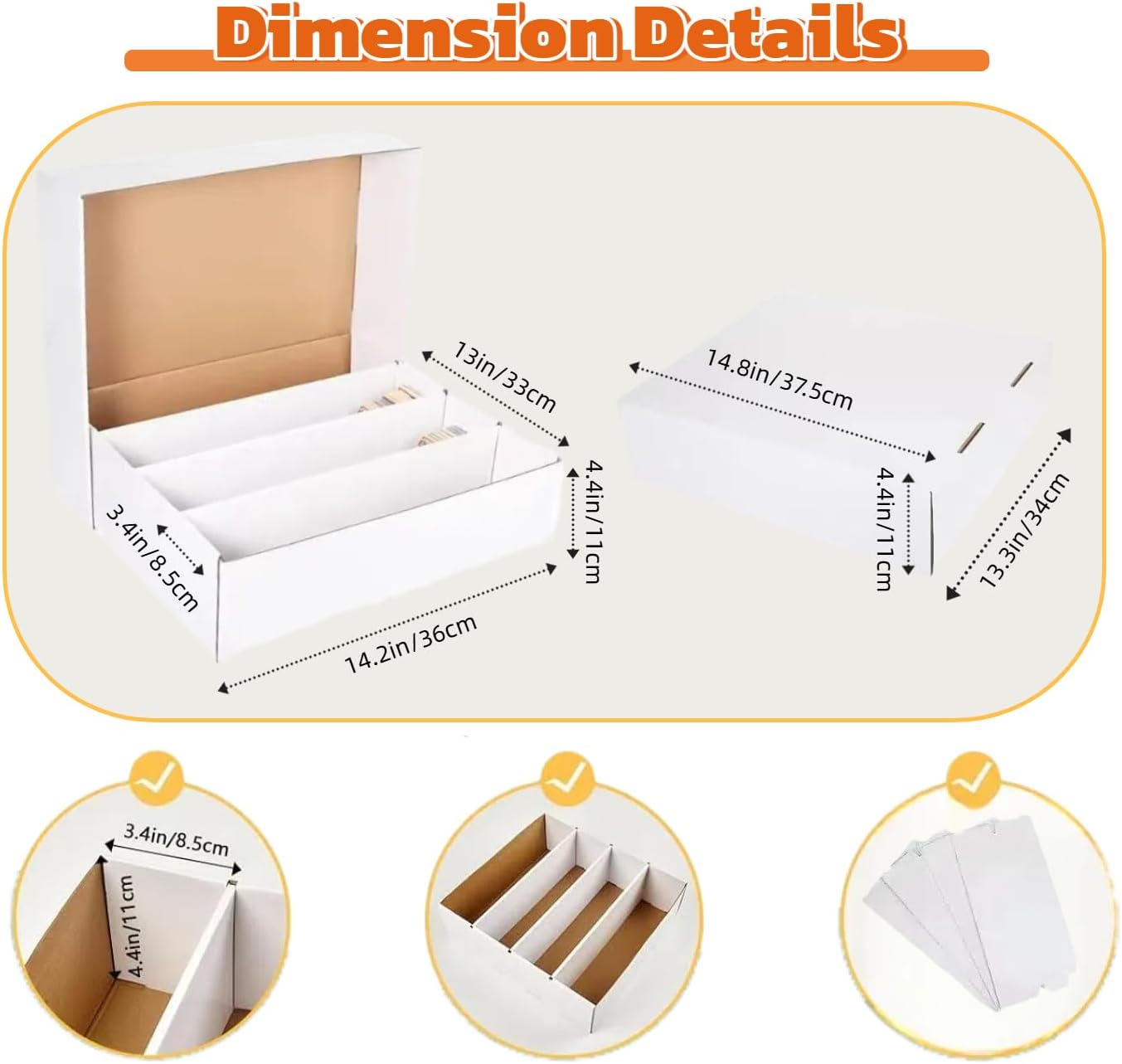 8 Pack Cardboard Card Storage Box 3120 Count Bulk Card Storage White Sports Card Boxes (8)