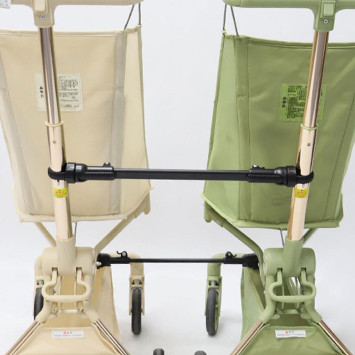 PLAFOPE Conector para Cochecito Doble de Gemelos, Adaptador Ligero y Plegable de Hierro y Plástico, Fácil de Colocar y Quitar, Adecuado para Viajes y Salidas, Pack de 2 Piezas