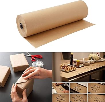 Brown Kraft Paper Wrapping Paper Roll, Plain, Wrapping Paper, Arts & Crafts, Commercial Use, 11.8 inches 30 cm Wide 11.8 ft 30 m Length