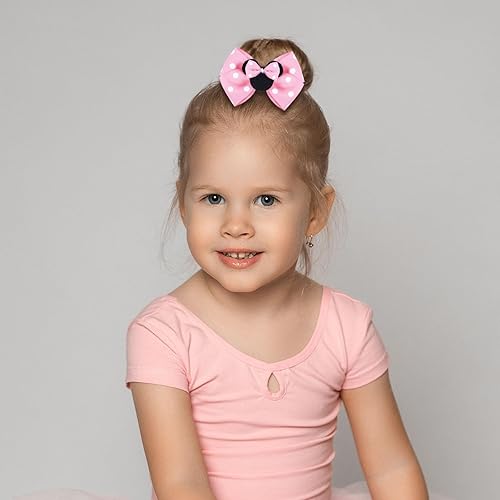 Miniatura 3 de Pinzas para el pelo con orejas de ratón con purpurina, para bebés, niñas, niños, San Valentín, lindos lazos de coleta de lunares rojos, pasadores de