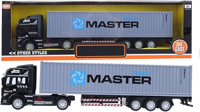 Transport Vehicles Truck Toys Container Tanker Truck Delivery Truck 1:48 Scale Car Toys Metal Model Car Toy Carrier Truck Play Vehicles for Toddler Boy Toys for Girls Kids Toddlers(Gray)