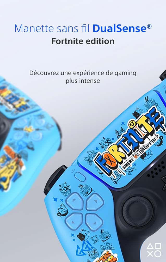 Sony, Manette PlayStation 5 officielle DualSense, Sans fil, Batterie rechargeable, Bluetooth, Compatible avec PS5, Édition : Fortnite