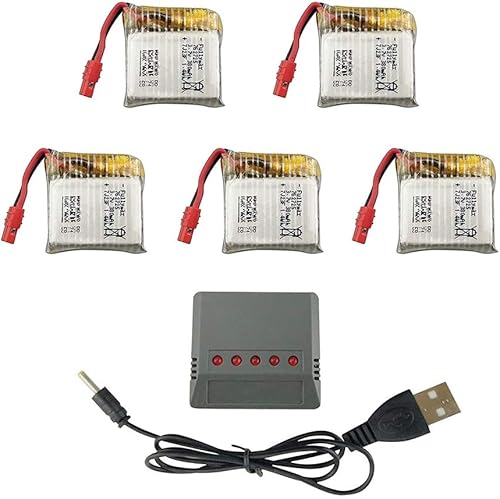 5 unids 3.7 V 380 mAh batería de litio con 5 en 1 cargador de equilibrio para SYMA X21 X21W X26 cuatro ejes aviones Quadcopter piezas de repuesto disponible en Yaxa Venezuela
