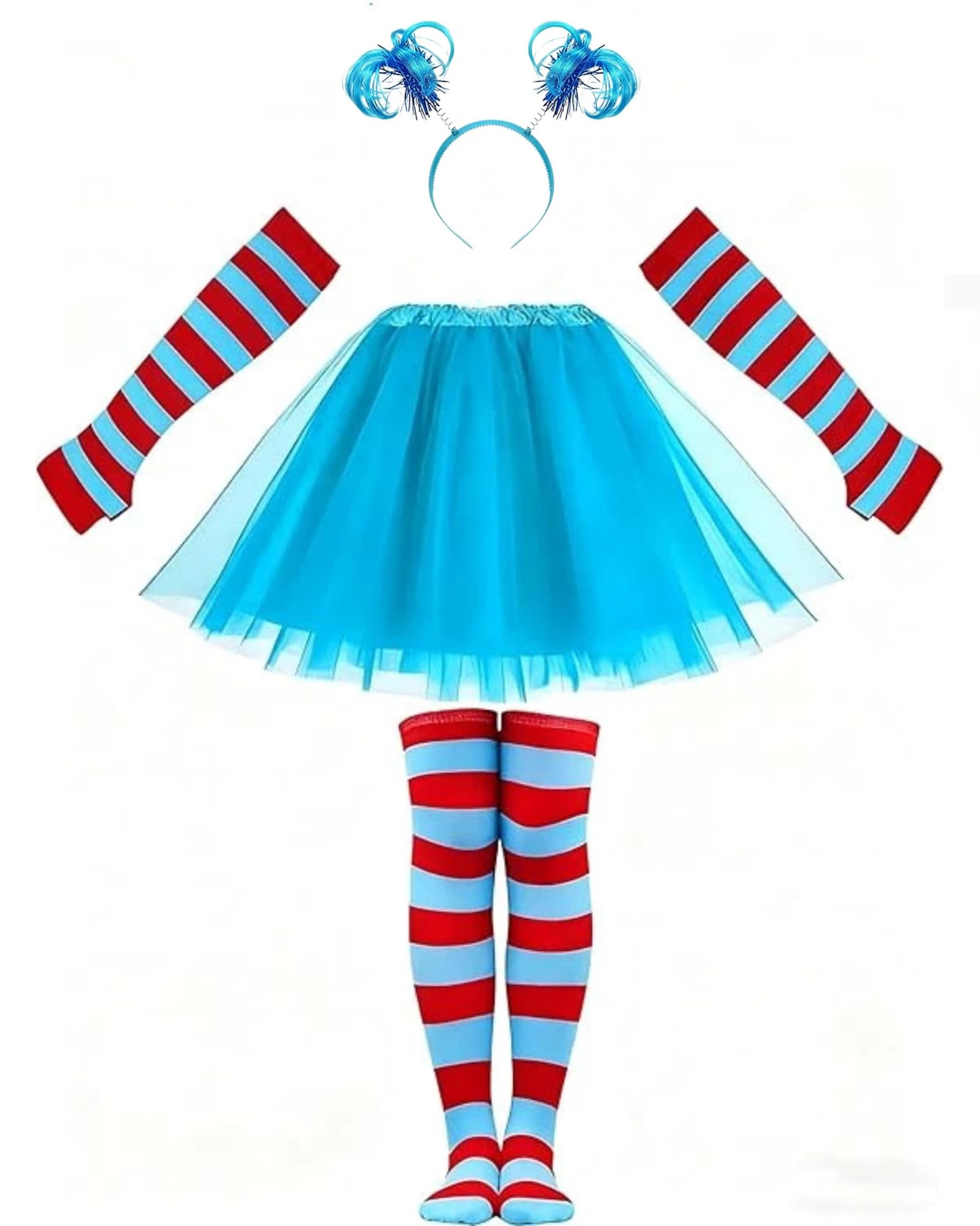 BleSky Women Tutu Costume Accessories Set Spirit Day Girls Tutu Costume Halloween 80s Cosplay Birthday Party