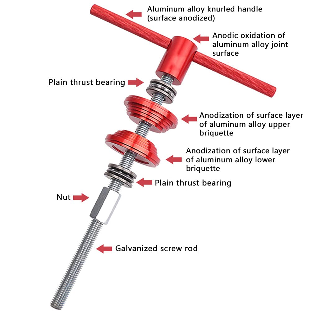 Bike Headset Cup Press Install Tool, No-n Slip Bicycle Bottom Bracket Repair Accessories Bearing Installer Detachable Headset Press-in Tool (Red)
