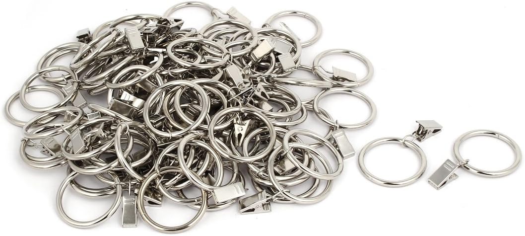 36mm Inner Dia Stainless Steel Curtain Drapery Hanging Rings Clips 100 Sets (78e9daf9f9db3f9de675aa013f52b2f8)