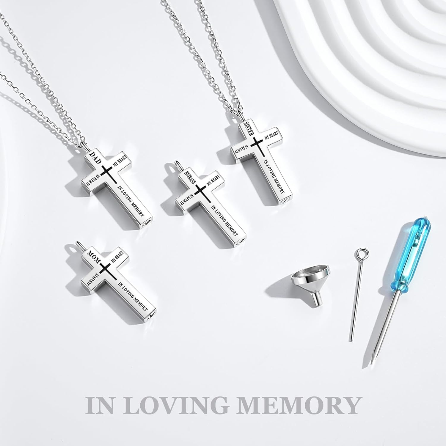 925 sterling silver cross souvenir ashes necklace urn pendant