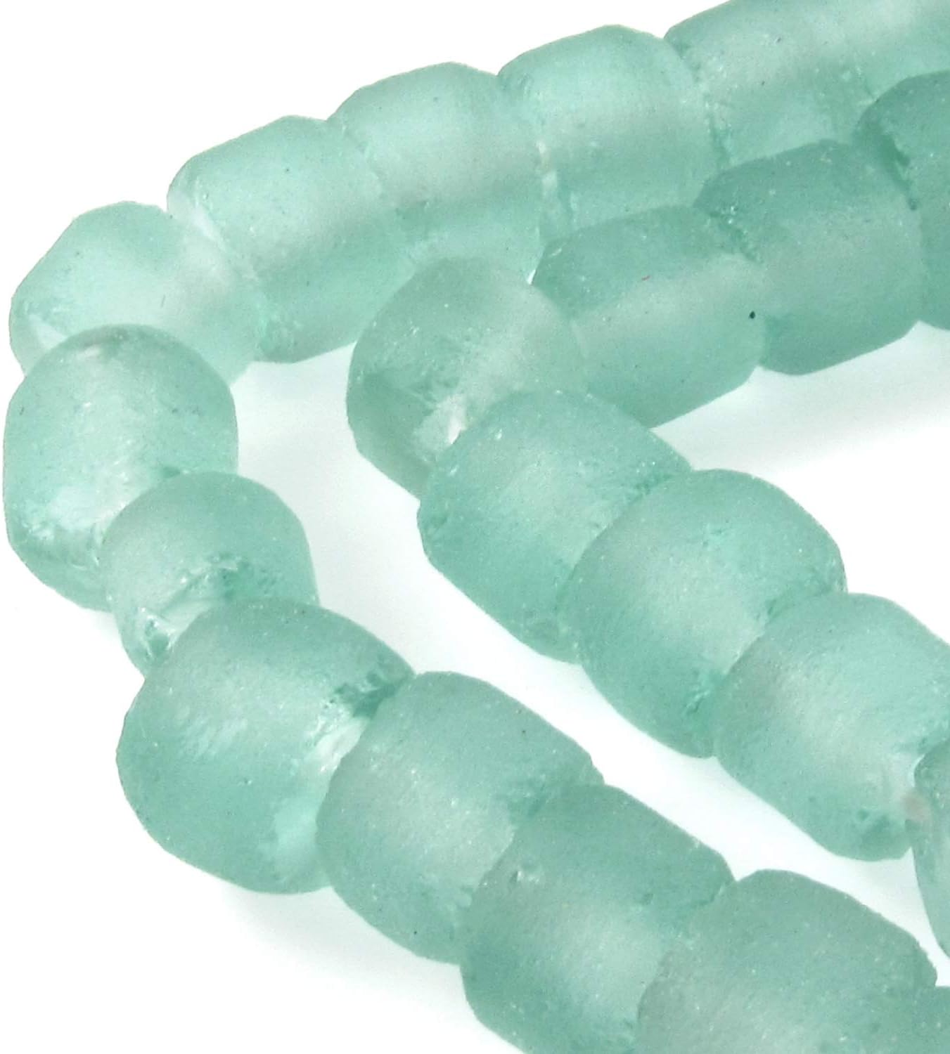Light Green Recycled Glass Beads, Rondelle Wheel, 50Pcs/Strand