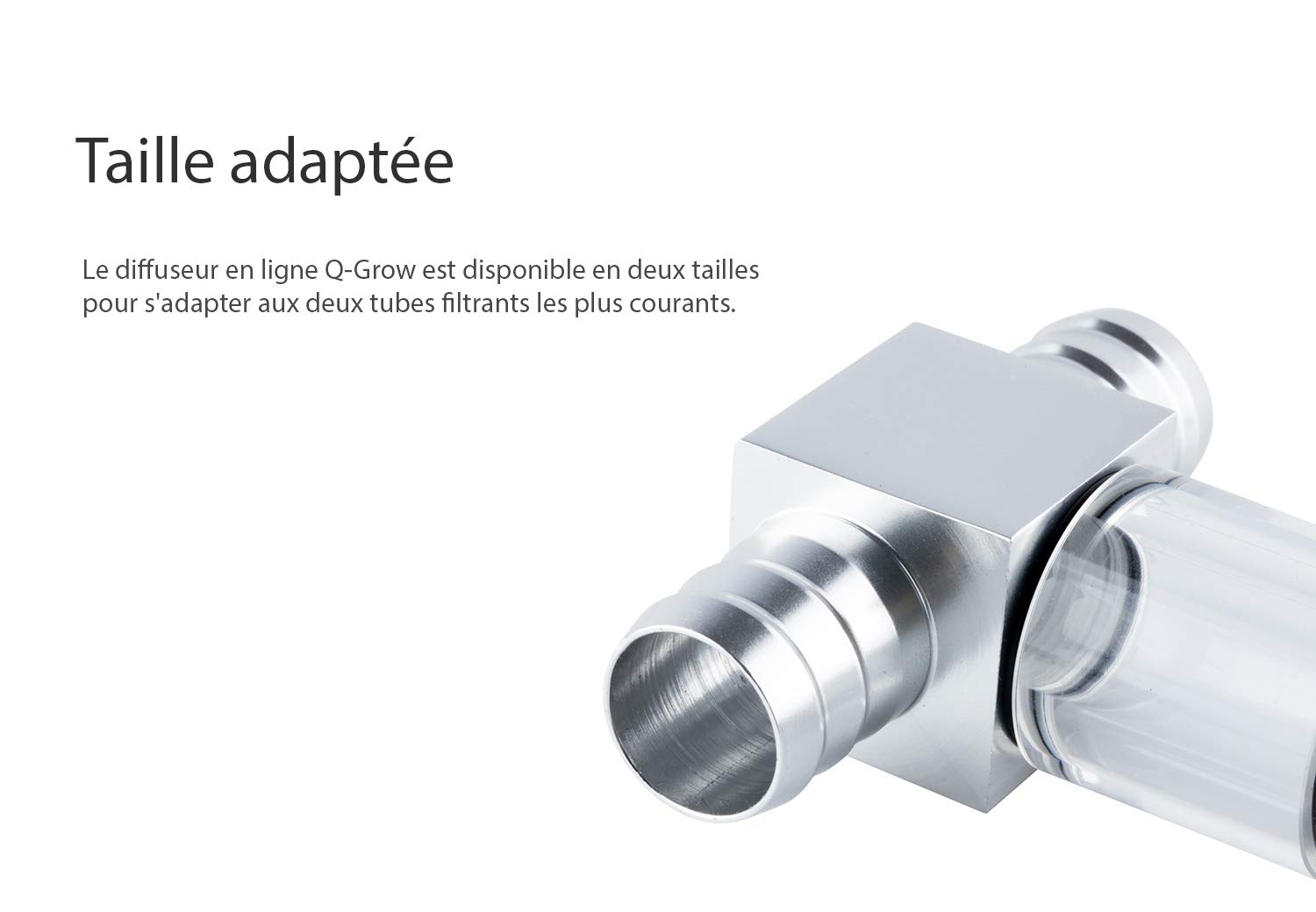 Q-Grow Diffuseur intégré de CO2 à réacteur externe - 22/16 mm Acier inoxydable