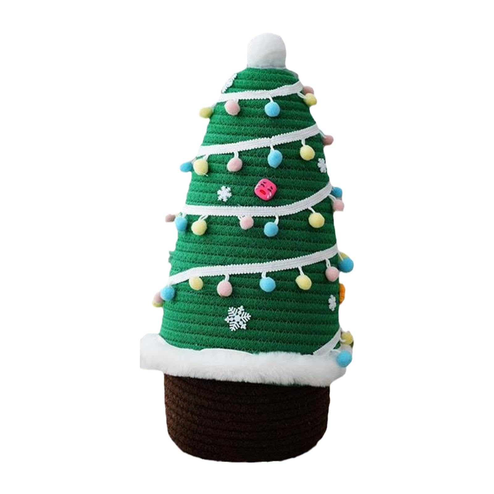 Panier de rangement de Noël en corde tissée cylindrique 18x18x42 cm