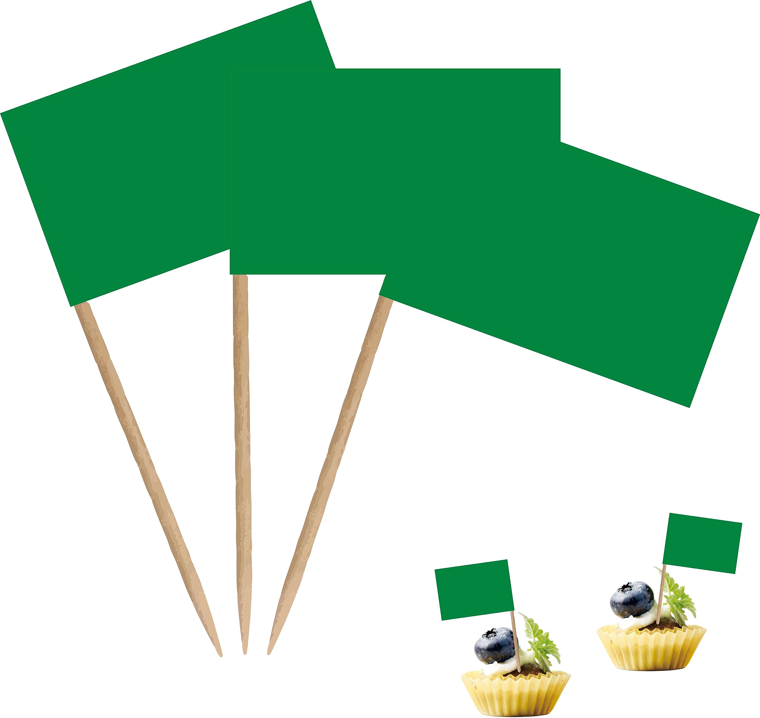 Wobe 200 Pack Blank Toothpick Flags, White H2FSDFlags Labeling Marking Cake Toppers Shower Decoration Dinner Flags Cocktail Sticks Cupcake Sandwiches