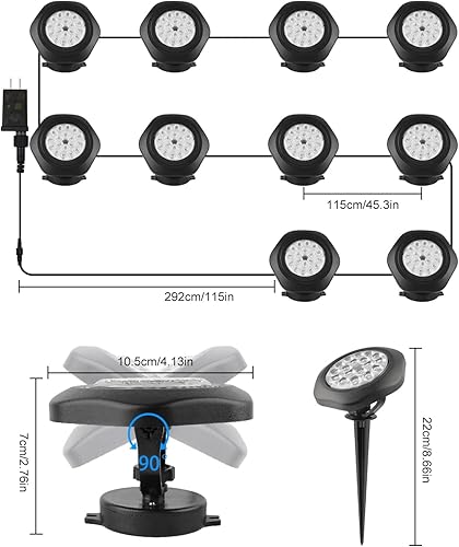 Miniatura 7 de RGB Underwater Pond Lights,Super Bright 18 LED Submersible Fountain Lights, Bluetooth APP Control IP68 Waterproof Color Changing Spotlights for Fish